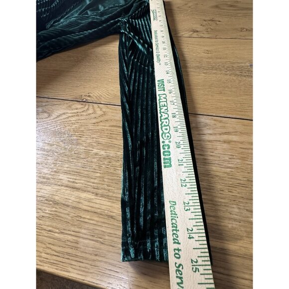 Baltic Born Emerald Green Striped Velvet Velour Wrap Dress Women Size Small - Picture 7 of 11